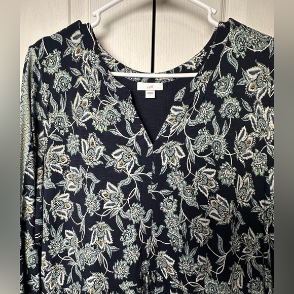 J. Jill Floral Print 3/4 Length Sleeve Knee Length Dress‎ Size Large EUC! - Picture 3 of 6